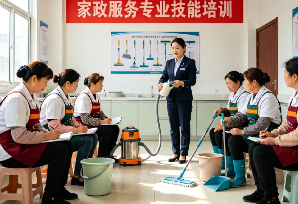家政从业人员分级技能培训 西安市未央区妇联家政服务中心家政人才培育星级评定培训现场实拍
