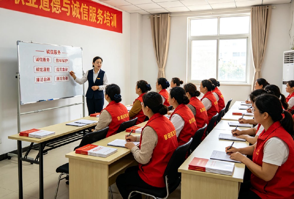 家政职业道德与诚信规范专题培训 西安市未央区妇联家政服务中心从业人员职业操守、诚信服务课堂教学实拍
