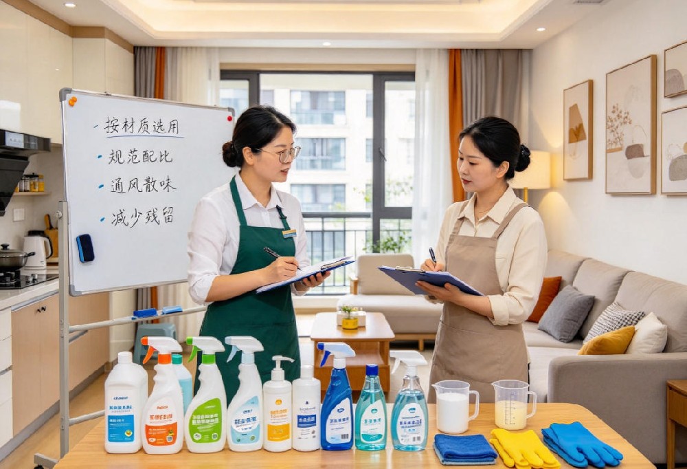 环保清洁用品规范使用讲解 未央妇联家政培训讲解各类环保清洁剂正确使用方法